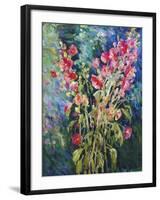 Hollyhock Summer-Malva-Framed Giclee Print