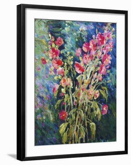 Hollyhock Summer-Malva-Framed Giclee Print