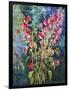 Hollyhock Summer-Malva-Framed Giclee Print