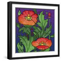 Hollyhocks 316-Howie Green-Framed Giclee Print