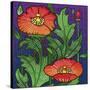 Hollyhocks 316-Howie Green-Stretched Canvas