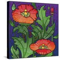 Hollyhocks 316-Howie Green-Stretched Canvas