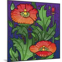 Hollyhocks 316-Howie Green-Mounted Giclee Print