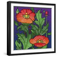 Hollyhocks 316-Howie Green-Framed Giclee Print