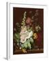 Hollyhocks and Other Flowers in a Vase, 1702-20-Jan van Huysum-Framed Giclee Print