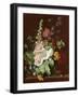 Hollyhocks and Other Flowers in a Vase, 1702-20-Jan van Huysum-Framed Giclee Print