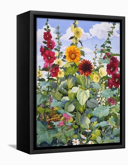 Hollyhocks and Sunflowers, 2005-Christopher Ryland-Framed Stretched Canvas