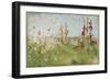 Hollyhocks by the Sea-Cheri Blum-Framed Art Print