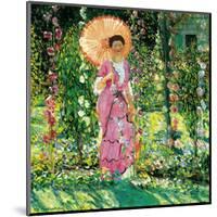 Hollyhocks, c.1912-1913-Frederick Carl Frieseke-Mounted Premium Giclee Print