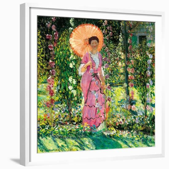 Hollyhocks, C. 1912-Frederick Carl Frieseke-Framed Giclee Print