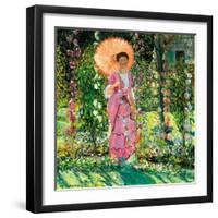 Hollyhocks, C. 1912-Frederick Carl Frieseke-Framed Giclee Print