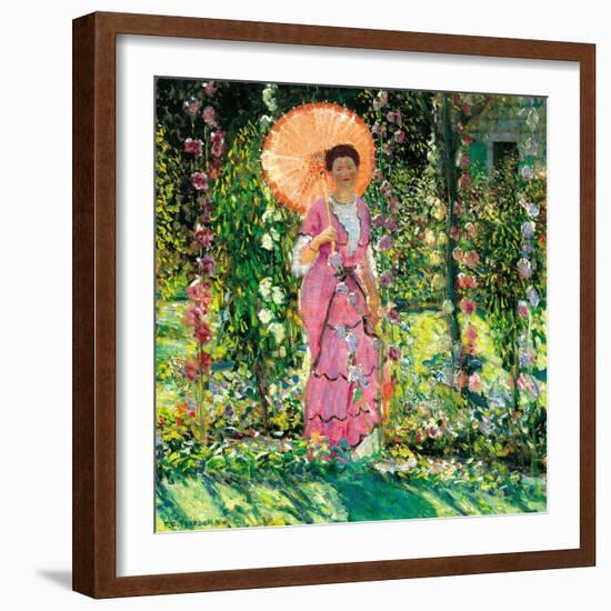 Hollyhocks, C. 1912-Frederick Carl Frieseke-Framed Giclee Print