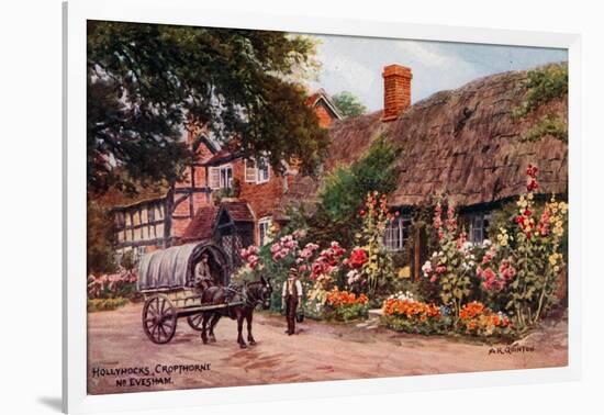 Hollyhocks, Cropthorne, Evesham-Alfred Robert Quinton-Framed Giclee Print