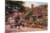 Hollyhocks, Cropthorne, Evesham-Alfred Robert Quinton-Mounted Giclee Print