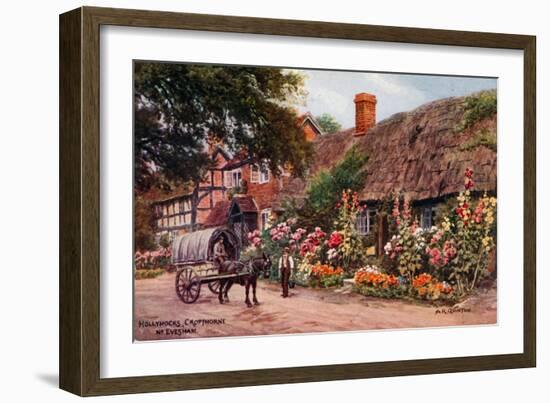 Hollyhocks, Cropthorne, Evesham-Alfred Robert Quinton-Framed Giclee Print