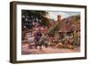 Hollyhocks, Cropthorne, Evesham-Alfred Robert Quinton-Framed Giclee Print