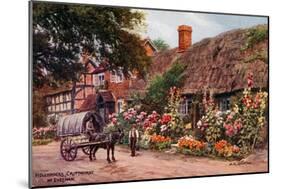 Hollyhocks, Cropthorne, Evesham-Alfred Robert Quinton-Mounted Giclee Print