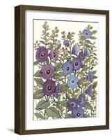 Hollyhocks in Bloom I-Tim O'toole-Framed Art Print