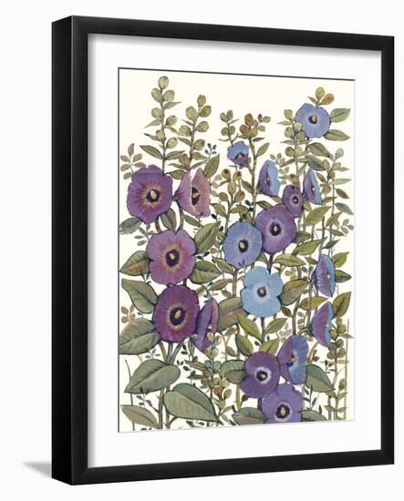 Hollyhocks in Bloom I-Tim O'toole-Framed Art Print