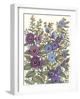 Hollyhocks in Bloom I-Tim O'toole-Framed Art Print