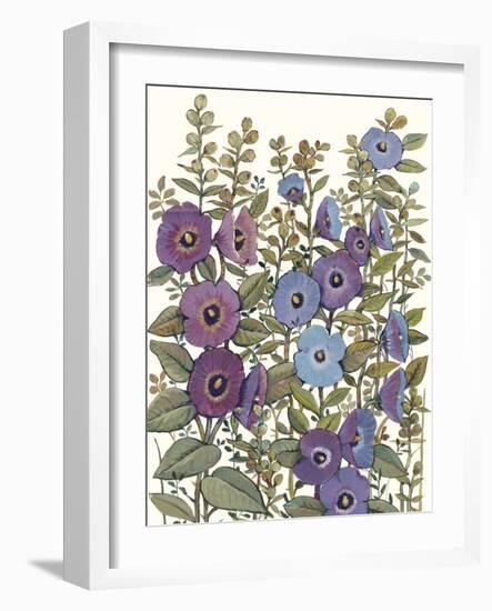 Hollyhocks in Bloom I-Tim O'toole-Framed Art Print