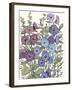 Hollyhocks in Bloom II-Tim O'toole-Framed Art Print