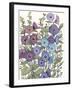 Hollyhocks in Bloom II-Tim O'toole-Framed Art Print