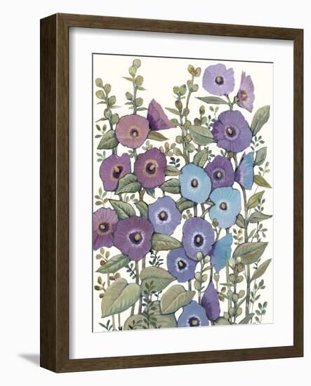 Hollyhocks in Bloom II-Tim O'toole-Framed Art Print