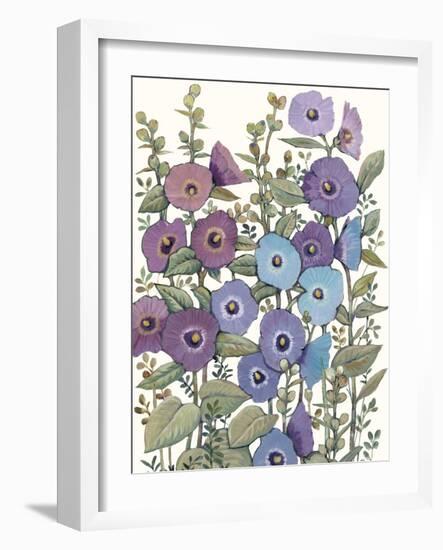 Hollyhocks in Bloom II-Tim O'toole-Framed Art Print