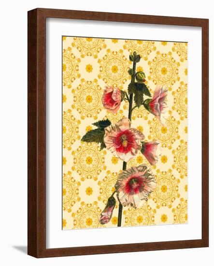 Hollyhocks on Sunshine, 2021 (w/c)-Helen White-Framed Giclee Print