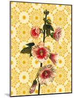 Hollyhocks on Sunshine, 2021 (w/c)-Helen White-Mounted Giclee Print