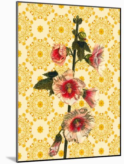 Hollyhocks on Sunshine, 2021 (w/c)-Helen White-Mounted Giclee Print