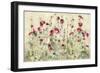 Hollyhocks Row Cool-Cheri Blum-Framed Art Print