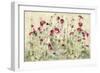 Hollyhocks Row Cool-Cheri Blum-Framed Art Print