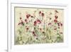 Hollyhocks Row Cool-Cheri Blum-Framed Art Print