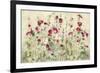 Hollyhocks Row Cool-Cheri Blum-Framed Art Print