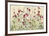 Hollyhocks Row Cool-Cheri Blum-Framed Art Print