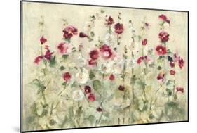 Hollyhocks Row Cool-Cheri Blum-Mounted Premium Giclee Print