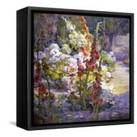 Hollyhocks-Marry Herrick Ross-Framed Stretched Canvas