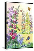 Hollyhocks-Jennifer Zsolt-Framed Stretched Canvas