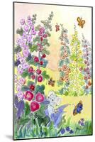 Hollyhocks-Jennifer Zsolt-Mounted Giclee Print