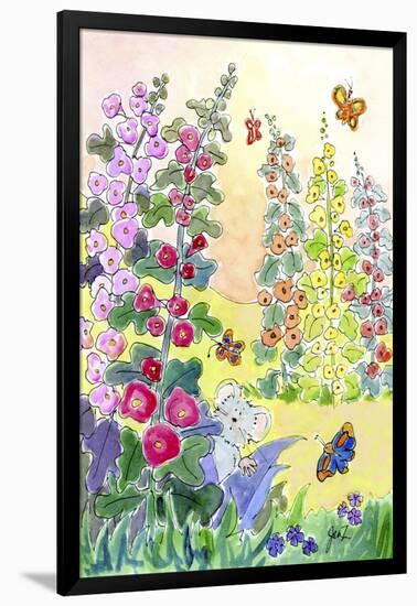 Hollyhocks-Jennifer Zsolt-Framed Giclee Print