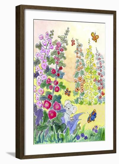 Hollyhocks-Jennifer Zsolt-Framed Giclee Print