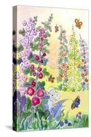 Hollyhocks-Jennifer Zsolt-Stretched Canvas