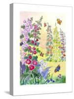 Hollyhocks-Jennifer Zsolt-Stretched Canvas