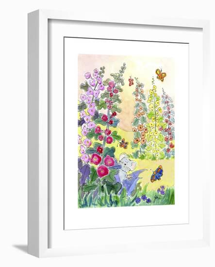 Hollyhocks-Jennifer Zsolt-Framed Giclee Print