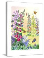 Hollyhocks-Jennifer Zsolt-Stretched Canvas