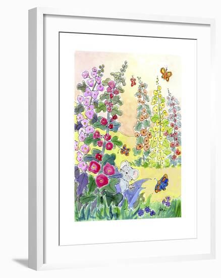 Hollyhocks-Jennifer Zsolt-Framed Giclee Print