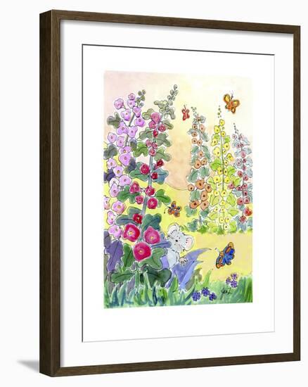 Hollyhocks-Jennifer Zsolt-Framed Giclee Print