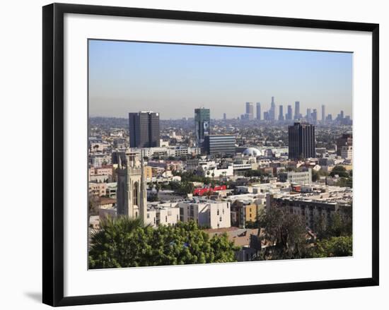 Hollywood and Downtown Skyline, Los Angeles, California, United States of America, North America-Wendy Connett-Framed Photographic Print